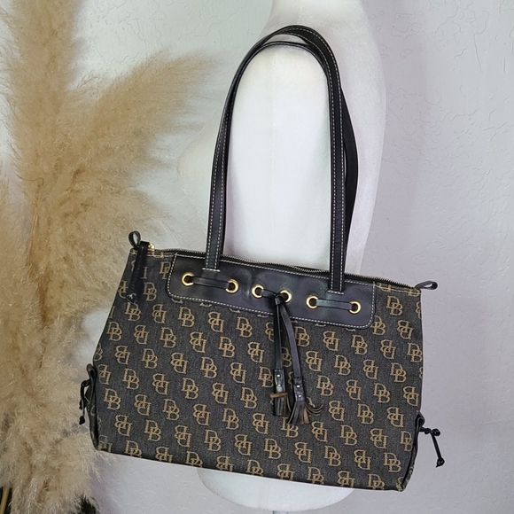 Vintage Dooney & Bourke monogram bag black purse - Picture 6 of 16